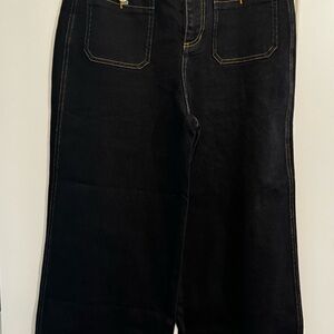 Commense Black Wide-Leg Jeans w/Gold detail. Sz S (4/6).